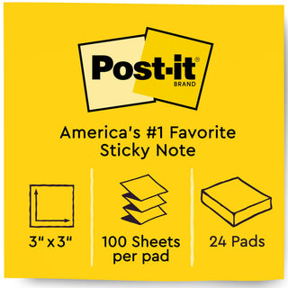 Post-it® Dispenser Pop-up Notes R330-24VAD, 3 in x 3 in, Canary Yellow