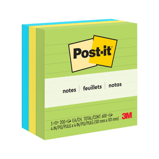 Post-it® Notes 675-3AUL, 4 in x 4 in (101 mm x 101 mm), Jaipur colors, 6 pads