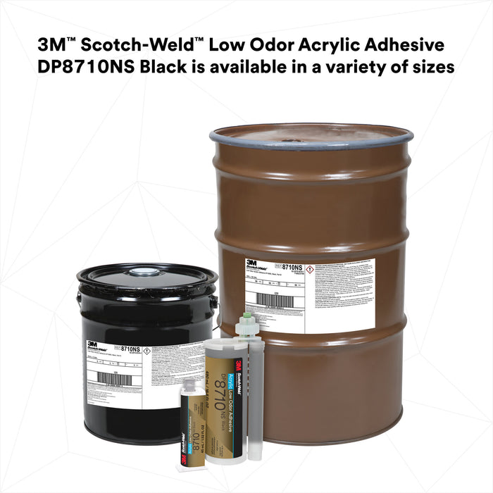 3M Scotch-Weld Low Odor Acrylic Adhesive DP8710NS, Black, 490 mL Duo-Pak