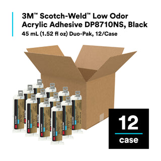 3M Scotch-Weld Low Odor Acrylic Adhesive DP8710NS, Black, 45 mL Duo-Pak