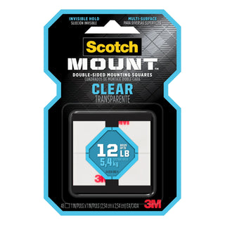 Scotch-Mount Clear Double-Sided Mounting Squares 410H-SQ-48, 1 in x 1 in