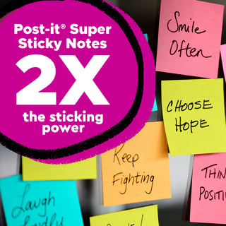 Post-it® Super Sticky Notes 654-24SSAU, 3 in x 3 in (76 mm x 76 mm)