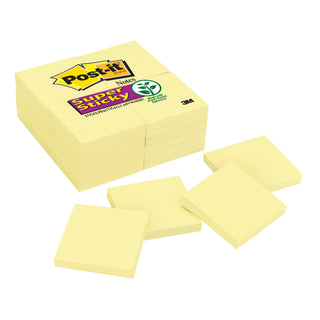 Post-it® Super Sticky Notes 654-24SSCY, 3 in x 3 in (76 mm x 76 mm)