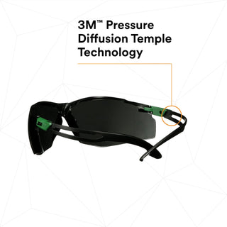 3M SecureFit 500 Series SF550AF-GRN, Black/Green, IR 5.0 Gray AF-AS Lens