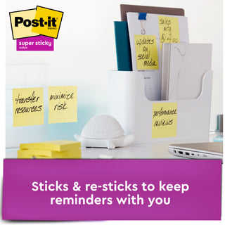 Post-it® Super Sticky Notes 654-6SSCY, 3 in x 3 in (76 mm x 76 mm)