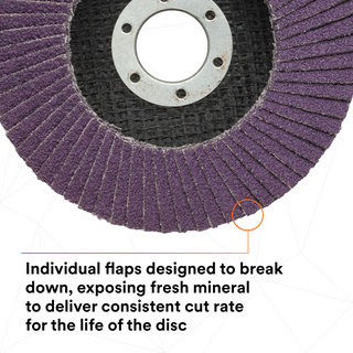 3M Flap Disc 769F, 80+, T29 Quick Change, 5 in x 5/8 in-11