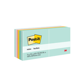 Post-it® Notes 654-AST, 3 in x 3 in (76 mm x 76 mm) Marseille colors