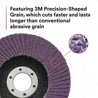 3M Flap Disc 769F, 80+, T29 Quick Change, 4-1/2 in x 5/8 in-11