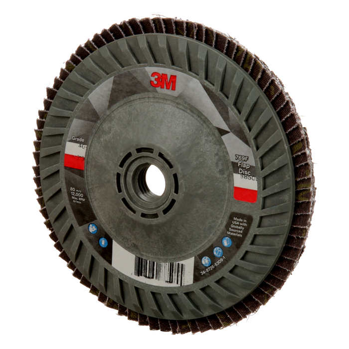 3M Flap Disc 769F, 40+, T27 Quick Change, 5 in x 5/8 in-11