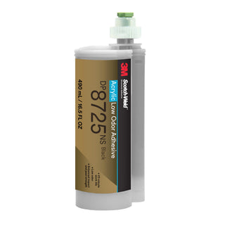 3M Scotch-Weld Low Odor Acrylic Adhesive DP8725NS, Black, 490 mL Duo-Pak