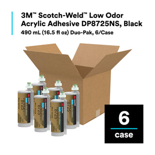 3M Scotch-Weld Low Odor Acrylic Adhesive DP8725NS, Black, 490 mL Duo-Pak