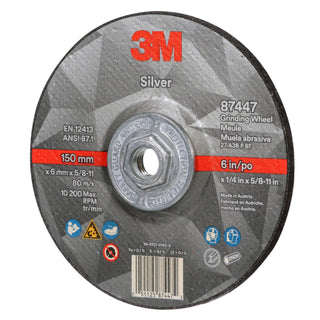 3M Silver Depressed Center Grinding Wheel, 87447, Quick Change, Type
27