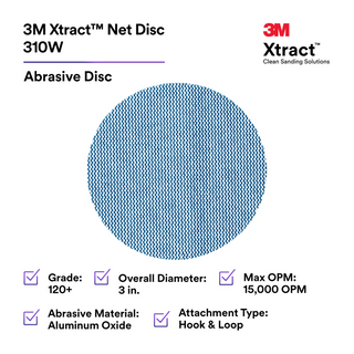 3M Xtract Net Disc 310W, 120+, 3 in x NH, Die 300V, 50/Carton