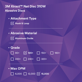 3M Xtract Net Disc 310W, 120+, 3 in x NH, Die 300V, 50/Carton