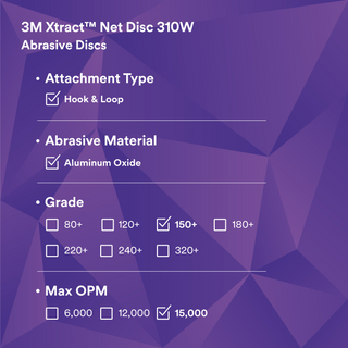 3M Xtract Net Disc 310W, 150+, 3 in x NH, Die 300V, 50/Carton