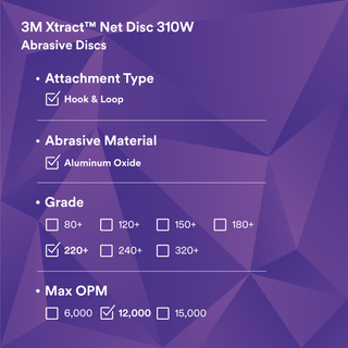 3M Xtract Net Disc 310W, 220+, 5 in x NH, Die 500X, 50/Carton