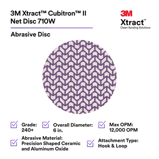 3M Xtract Cubitron II Net Disc 710W, 240+, 6 in x NH, Die 600Z,
50/Carton