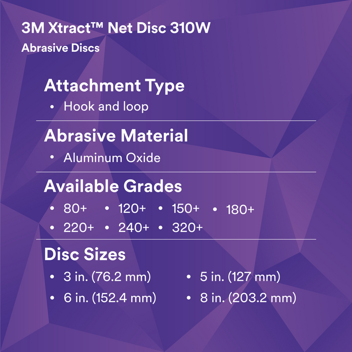 3M Xtract Net Disc 310W, Multi-Grade, 5 in x NH, Die 500X