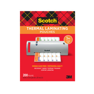 Scotch Thermal Pouches TP3854-200, 8.9 in x 11.4 in (228 mm x 291 mm)