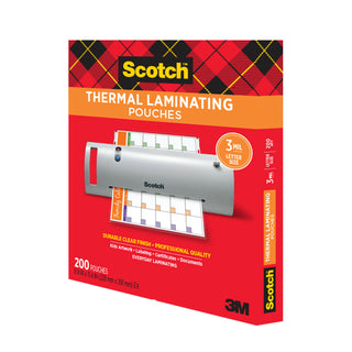 Scotch Thermal Pouches TP3854-200, 8.9 in x 11.4 in (228 mm x 291 mm)