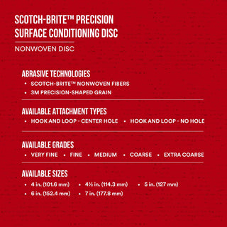 Scotch-Brite Precision Surface Conditioning Disc, PN-DH, Coarse, 4-1/2 in x NH