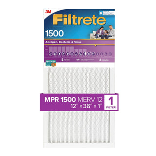 Filtrete High Performance Air Filter 1500 MPR 2014DC-4, 12 in x 36 in x 1 in