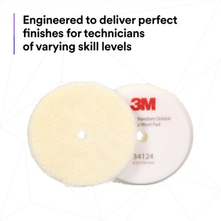 3M Perfect-It Random Orbital Wool Compounding Pad 34124, Coarse,White, 6 in