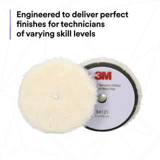 3M Perfect-It Random Orbital Wool Compounding Pad 34121, Medium,White, 5 in