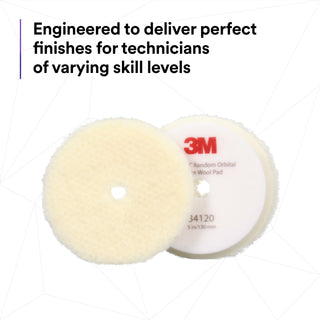 3M Perfect-It Random Orbital Wool Compounding Pad 34120, Coarse,White, 5 in