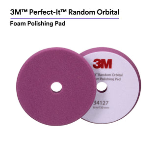 3M Perfect-It Random Orbital Foam Polishing Pad 34127, Fine, Purple, 6in