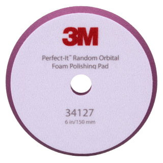 3M Perfect-It Random Orbital Foam Polishing Pad 34127, Fine, Purple, 6in