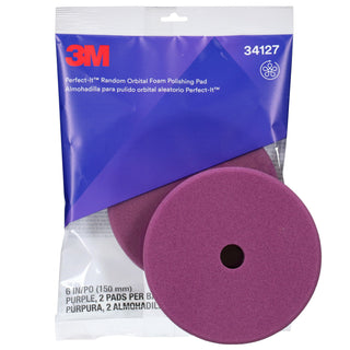 3M Perfect-It Random Orbital Foam Polishing Pad 34127, Fine, Purple, 6in