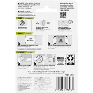 Command Poster Strips Value Pack 17024-60ES, 60 strips