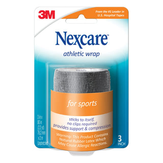 Nexcare No Hurt Wrap NHBK-3, 3 in x 2.2 yd (76.2 mm x 2 m) unstretched, Black