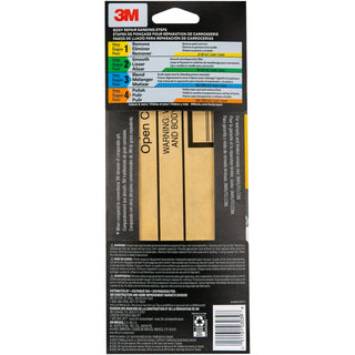 3M Sandpaper 03039, Asst Grit, 3-2/3 in x 9 in, 5/Pack