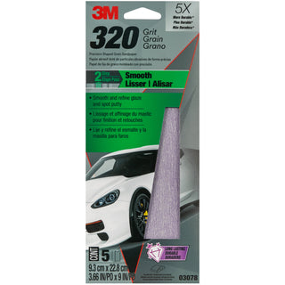 3M Sandpaper 03078, 3 2/3 in x 9 in, 320 Grit