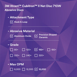 3M Xtract Cubitron II Net Disc 710W, 150+, 3 in x NH, Die 300V