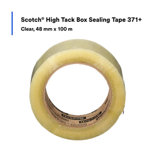 Scotch® High Tack Box Sealing Tape 371+, Clear, 48 mm x 100 m