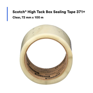 Scotch® High Tack Box Sealing Tape 371+, Clear, 72 mm x 100 m