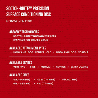 Scotch-Brite Precision Surface Conditioning Disc, PN-DH, Medium+, 2 in x NH