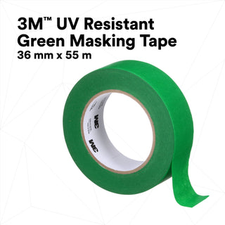 3M UV Resistant Green Masking Tape, 36 mm x 55 m