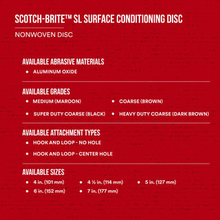 Scotch-Brite SL Surface Conditioning Disc, SL-DH, A/O Coarse, 8 in x NH