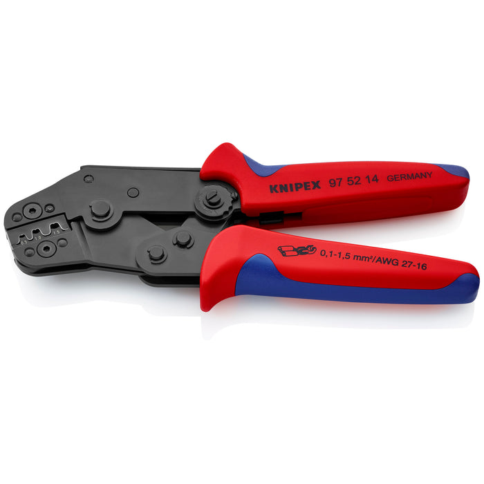 Knipex 97 52 14 7 1/2" Crimping Pliers For Non-Insulated Open Plug-Type Connectors (Plug Width 2.8 and 4.8 mm)
