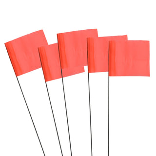 Johnson 40-0826 Glo Orange Stake Flags - 100/Pack