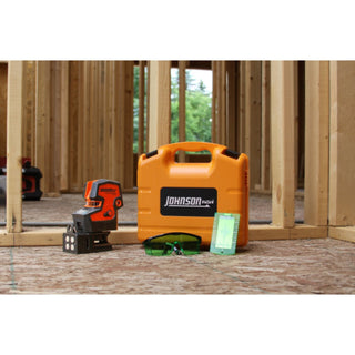 Johnson 40-6688 Self-Leveling Combination Cross-Line 5 Dot Laser with GreenBrite Technology