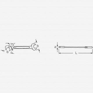 Stahlwille 40060909 12 Small double open ended Spanner Electric, 9 mm