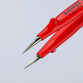 Knipex 92 27 61 5 1/4" Stainless Steel Gripping Tweezers-Pointed Tips-1000V Insulated