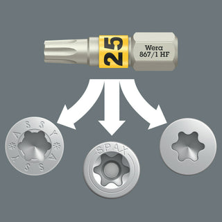 Wera 867/1 TORX® HF Bits with holding function, TX 15 x 25 mm