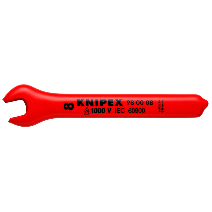 Knipex 98 00 08 4" Open End Wrench-1000V Insulated, 8 mm