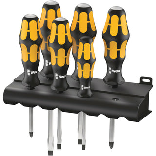 Wera 932/6 Screwdriver set Kraftform Wera: Chiseldriver and rack, 6 pieces